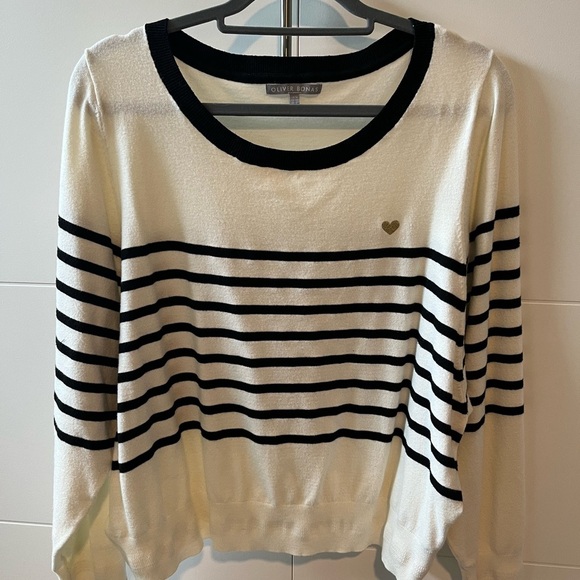 Oliver Bonas Breton stripe & heart sweater - Picture 4 of 9